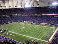 Color image of the interior of the Hubert H. Humphrey Metrodome, 2008. Photograph by Dean Shareski.